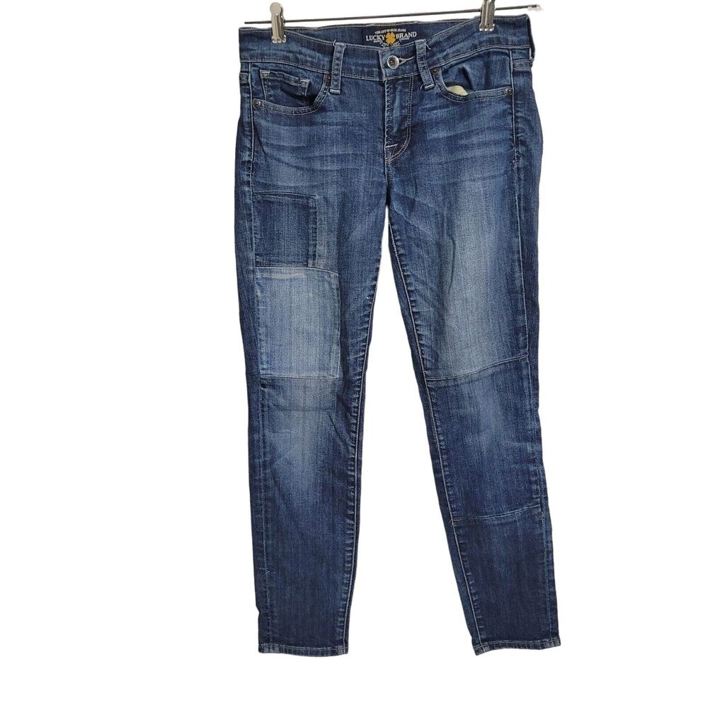 Lucky Brand Charlie Skinny size 4/27 Jeans Women denim patch ribcage pockets